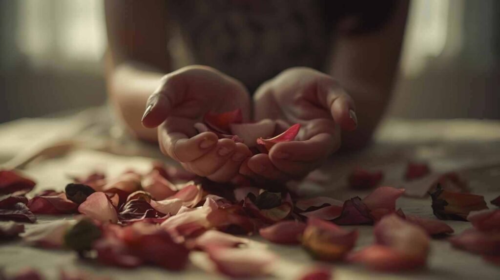 लड़कियों के लिए शायरी – नाज़ुक हाथों से बिखरती गुलाब की पंखुड़ियाँ, कुछ ताज़ी कुछ मुरझाई