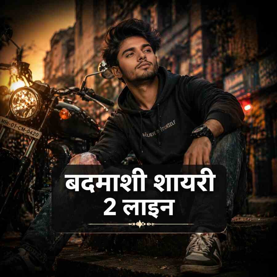 दमाशी शायरी 2 लाइन - short और punchy 2 line badmashi  shayari for WhatsApp status and Instagram caption