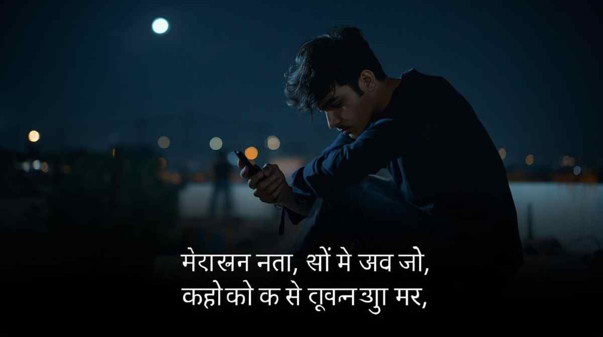 mood off shayari in hindi – udaas ladka raat ko akela baitha hua dard bhari shayari 2026