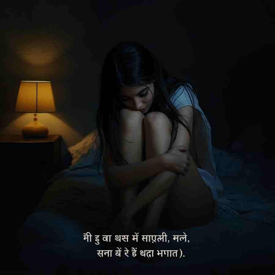 2 line sad shayari for girls in hindi – raat ko akele baithti udaas ladki