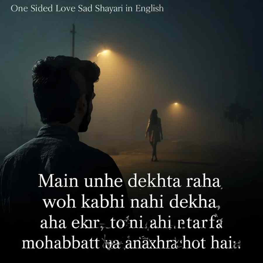 One Sided Love Sad Shayari in English – Ek Tarfa Mohabbat Lines for WhatsApp