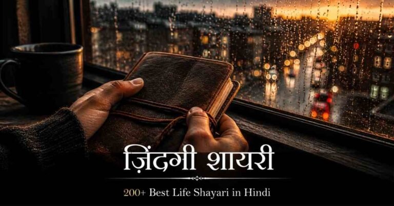 ज़िंदगी शायरी हिंदी में - बारिश के पास डायरी लिए हाथ, best zindagi shayari in hindi 2026